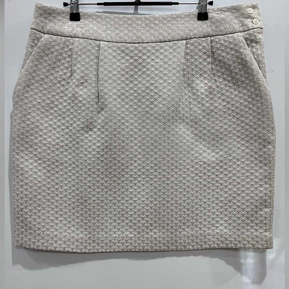 New Rebecca Moses sz 14 silver metallic pattern short skirt holiday nwt